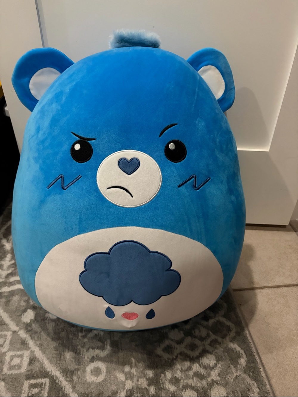 HUGE !!Squishmallows x Care Bears Grumpy Bear Jumbo Giant Blue Plush NWT